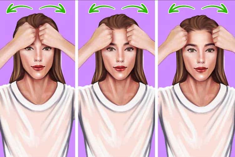 یوگای صورت برای پیشانی