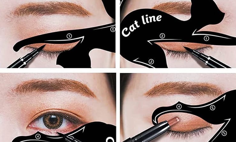 کشیدن خط چشم گربه ای با شابلون