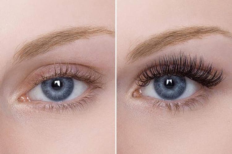 قبل و بعد از اکستنشن مژه