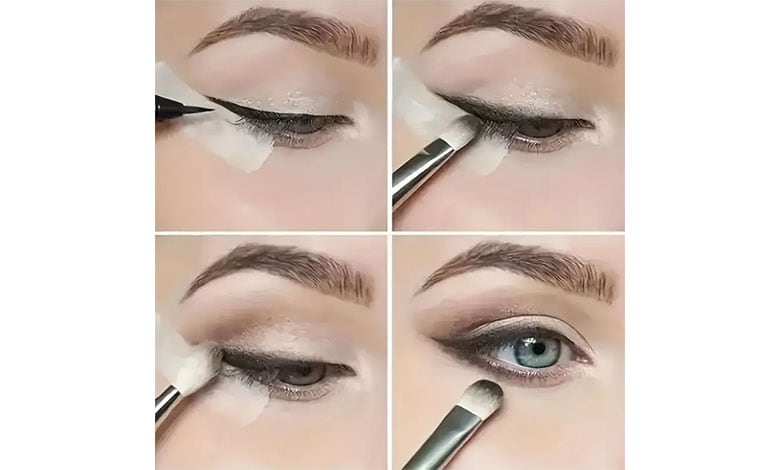 سایه زدن چشم با چسب